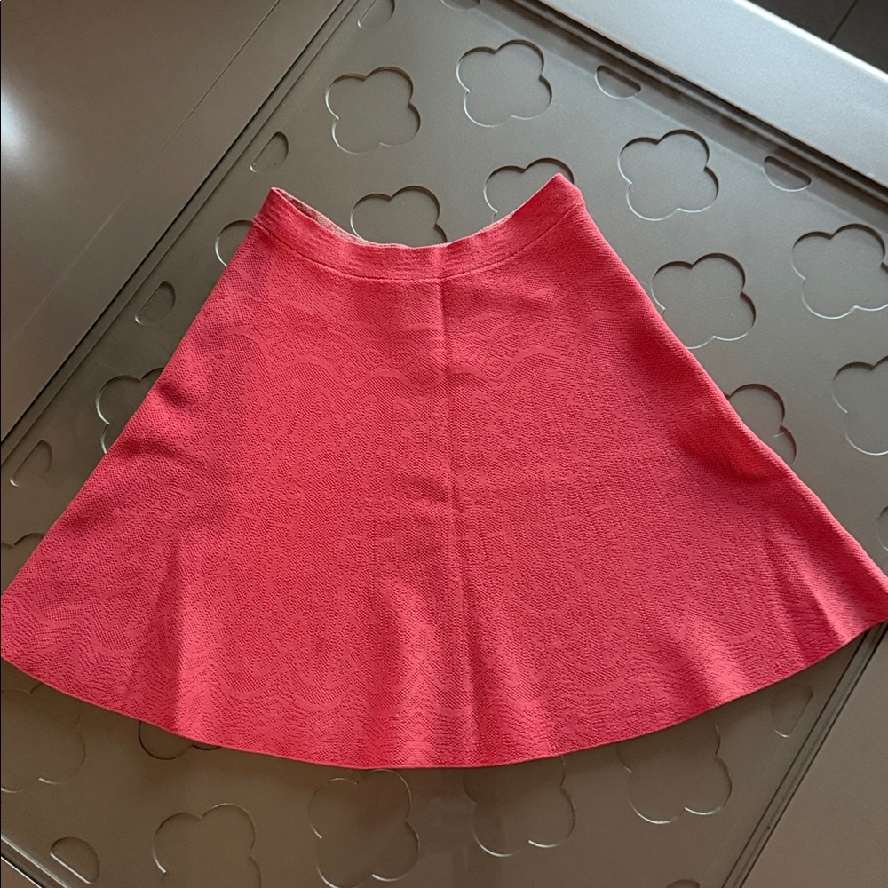 BCBGMAXAZRIA Queeny Coral Jacquard A-Line Skirt Womens Small Stretch Flare Mini - Picture 8 of 16